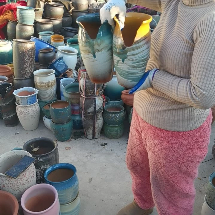 红陶口14高26两个