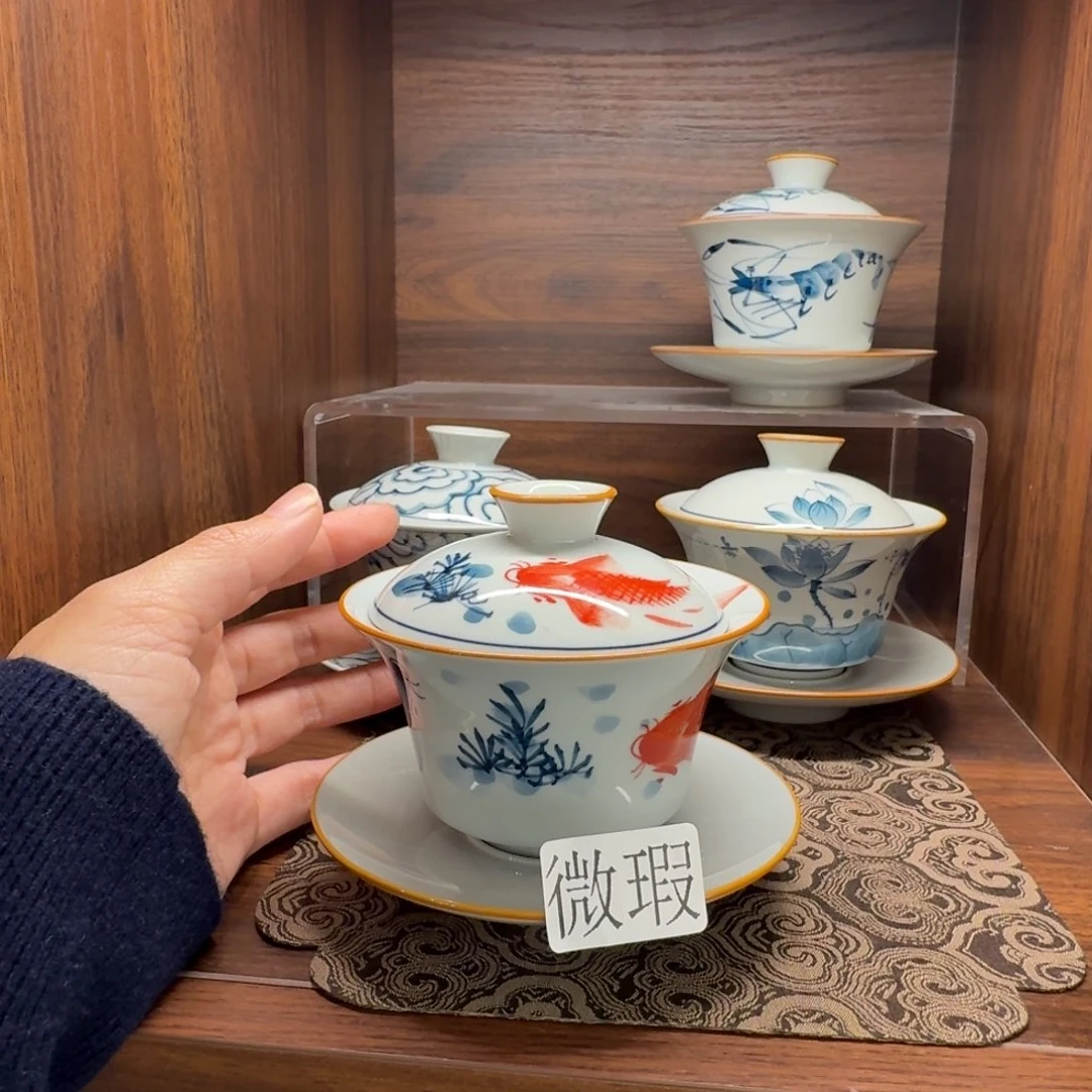 釉下彩纯手绘微瑕