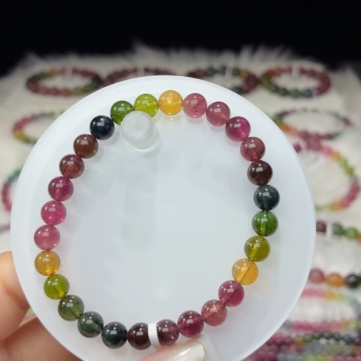 碧玺未镶嵌手链6.6mm±