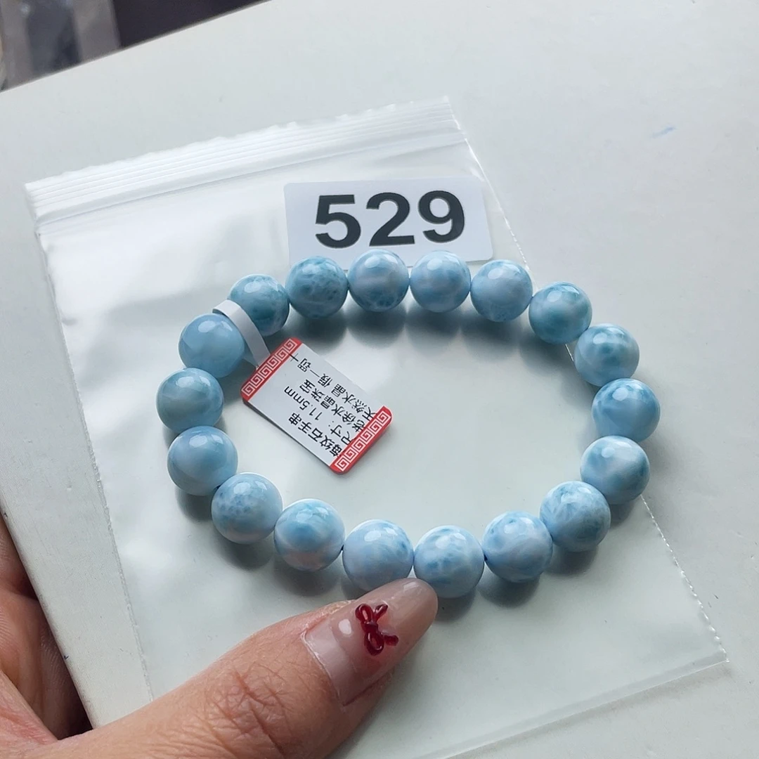 针钠钙石（海纹石）手串未镶嵌m**蕥