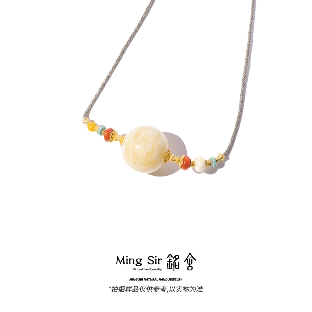 【铭舍 典藏级虎皮锁骨链VS】30-35mm蜜蜡圆珠轻奢设计款珠宝