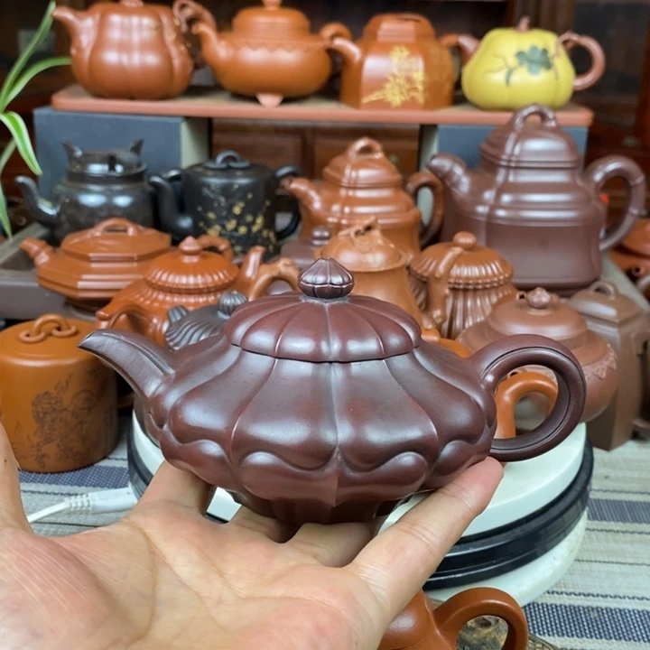 紫砂茶壶合菱260cc原矿老紫泥还原烧特价