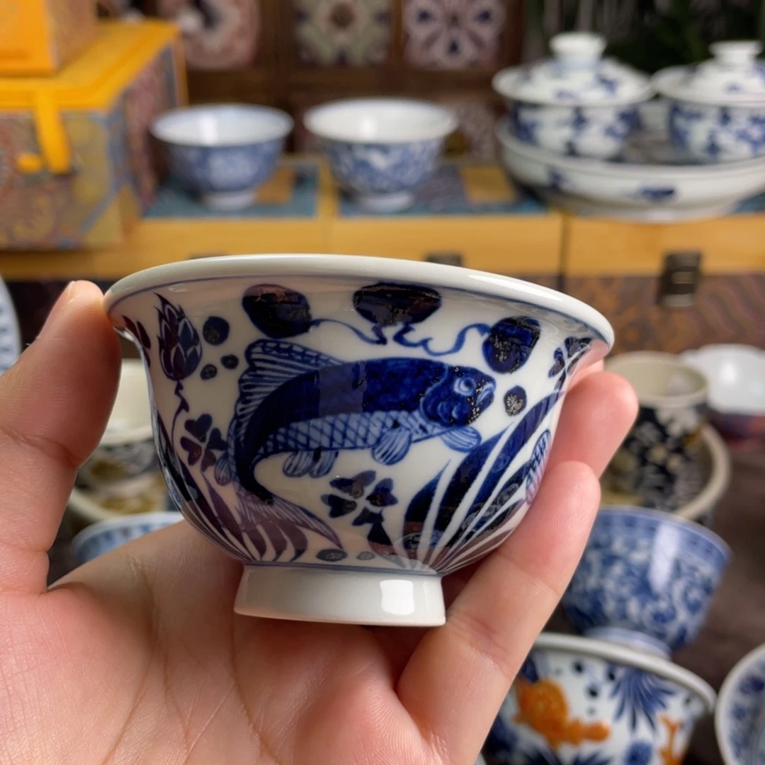 11景德镇青花鱼藻微瑕