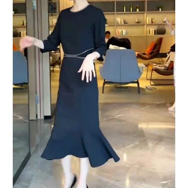 连衣裙女神包臀轻奢洋气气质显瘦鱼尾裙MH91706