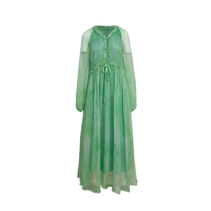 【丫丫-禾枫原创】重磅100%桑蚕丝连衣裙Y23Q9179-7