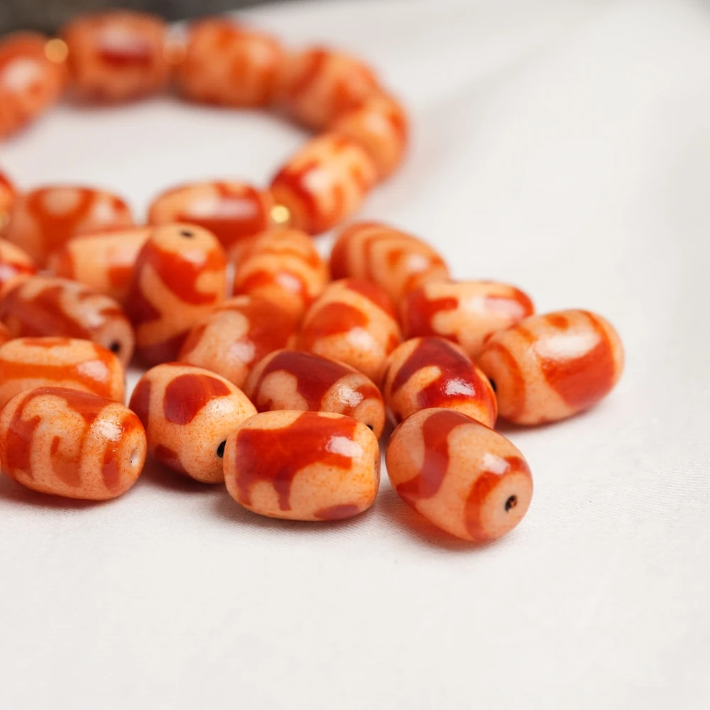 红肉达洛天珠图腾散珠 【拍十颗 穿十全十美手串】Q032 多样性发一