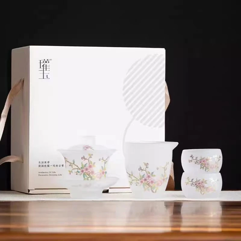 H0433-春风桃李琉璃盖碗小套装GY