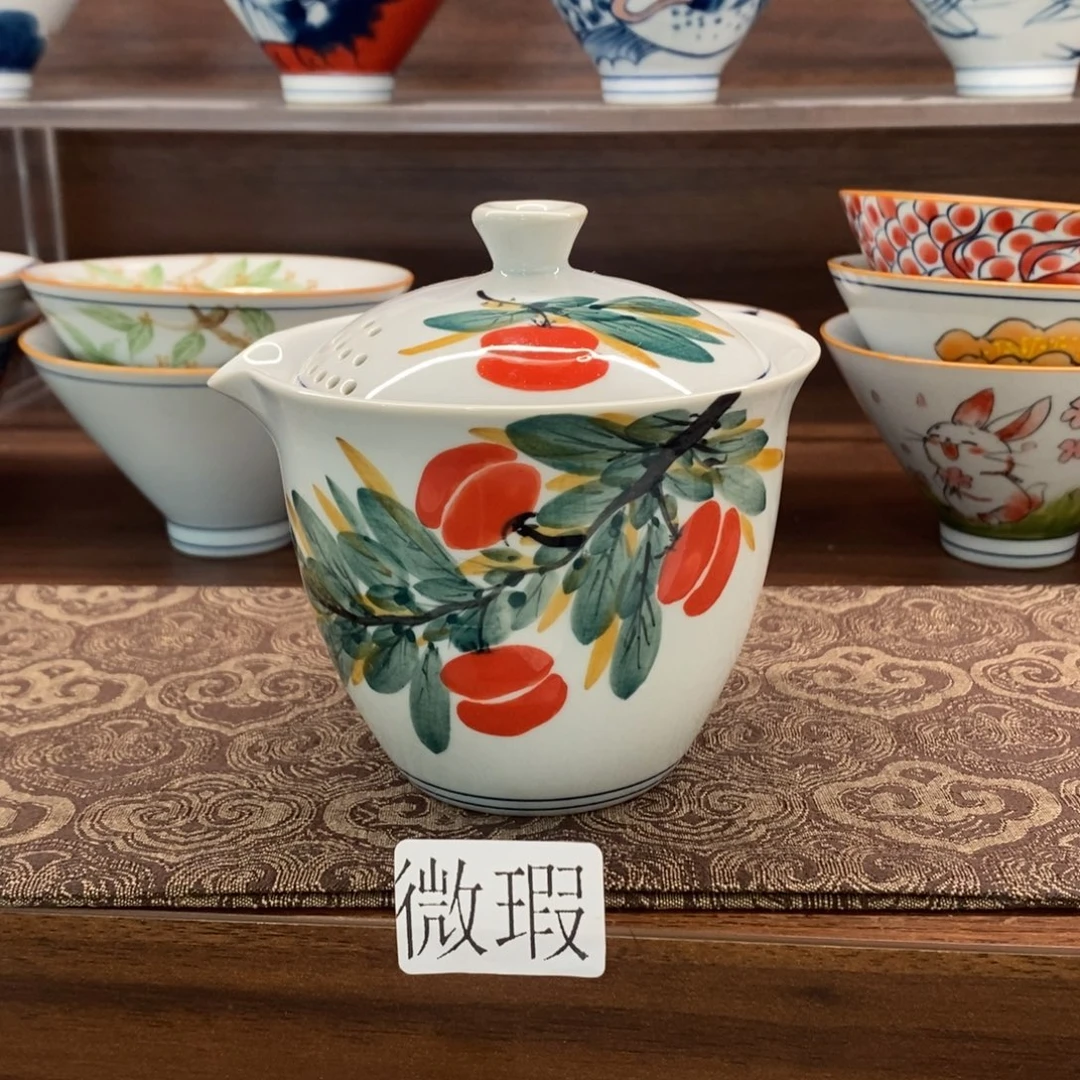 釉下手绘茶具微瑕