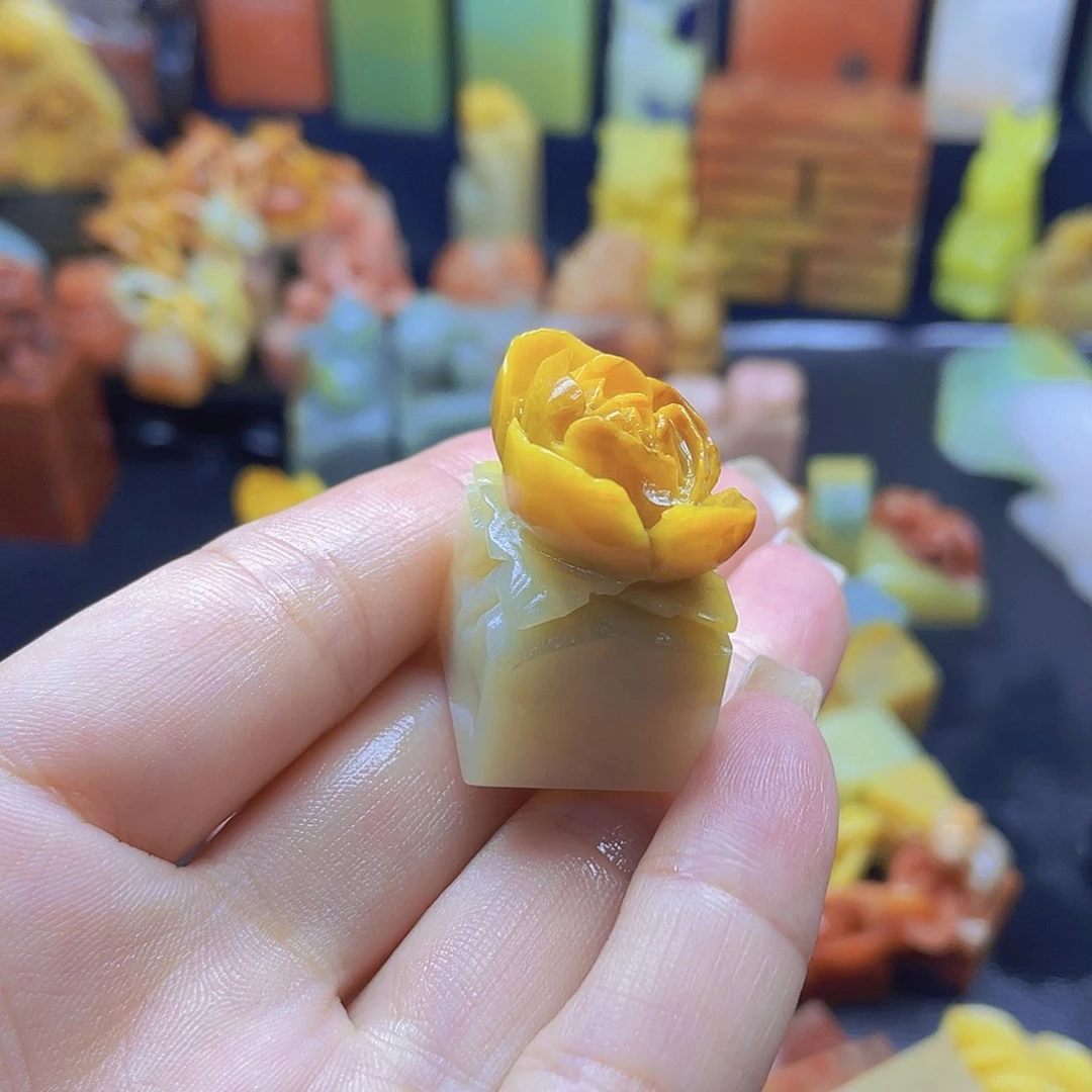 青田石印石花开富贵