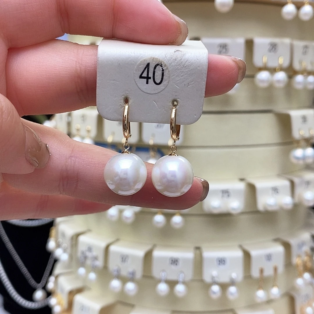 淡水珍珠耳饰18K金镶嵌