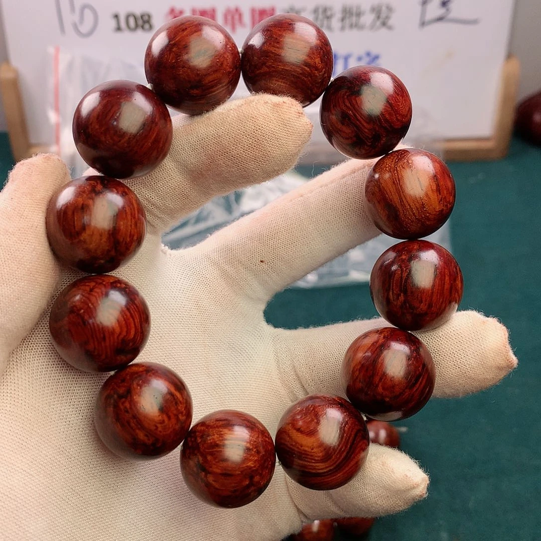 黄花梨/降香黄檀手串/手链20海南红降满结油芝麻点