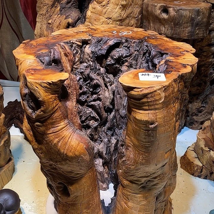 绒质枣木墩子底座