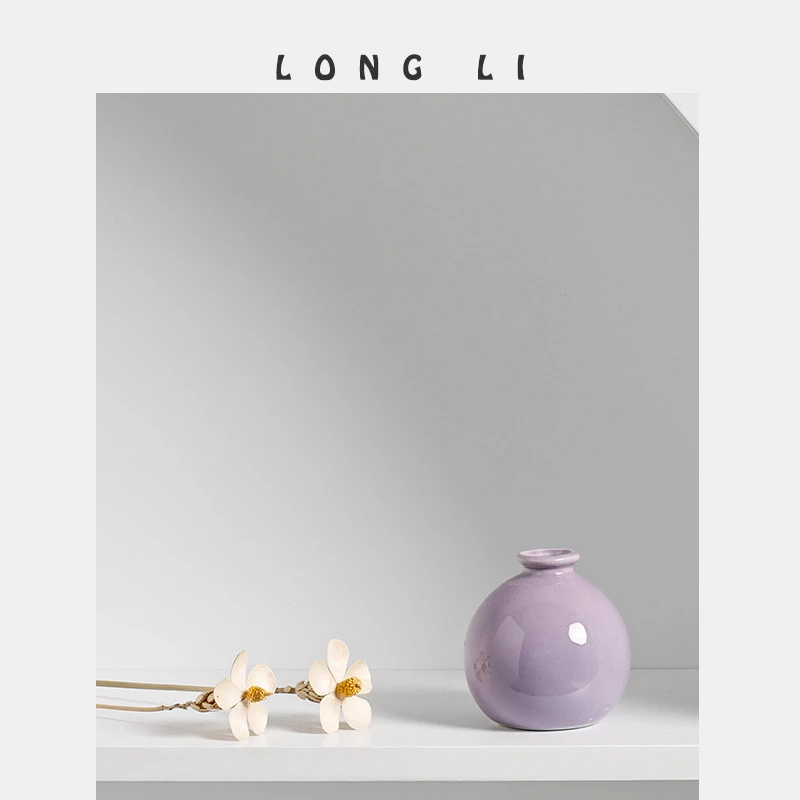 陶瓷花瓶ins简约日式家居客厅玄关摆件装饰软装干花水培花器