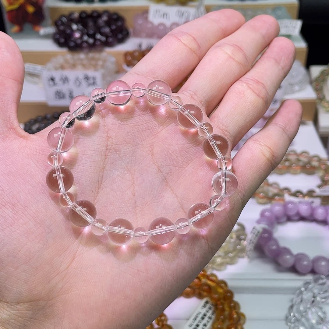水晶手链未镶嵌10m6m泡泡珠双a白水晶