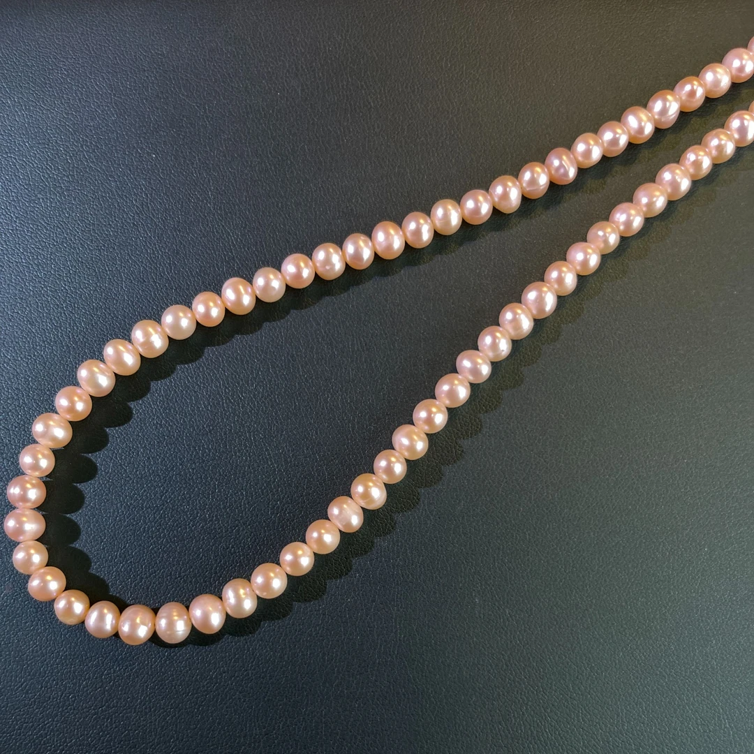 Y【香槟项链】5-6mm淡水珍珠项链香槟色S925银锁骨链XL80102SY-1