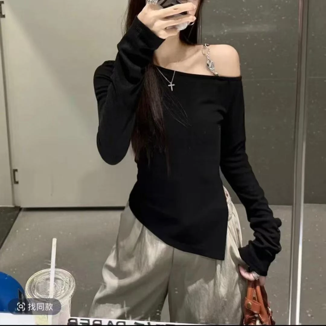 大码女装棉棉斜肩T恤