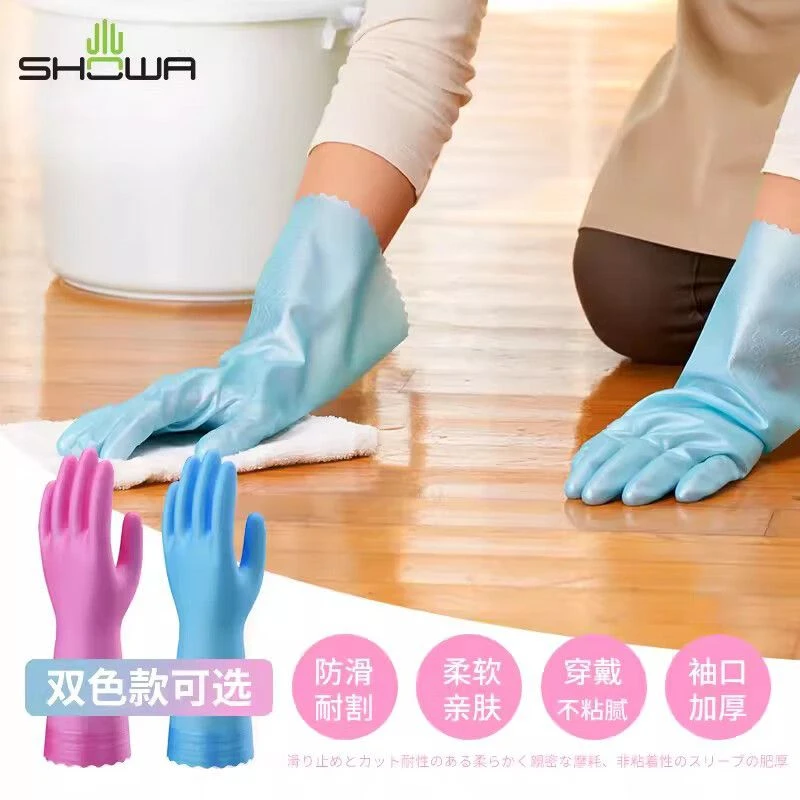 SHOWA/尚和手套滑溜轻巧薄款防水防滑耐磨水洗防油多功能渐变夏季
