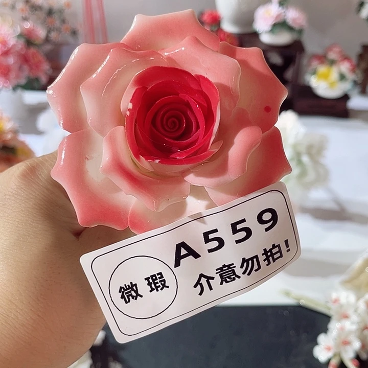 瓷片纯陶瓷手工捏花