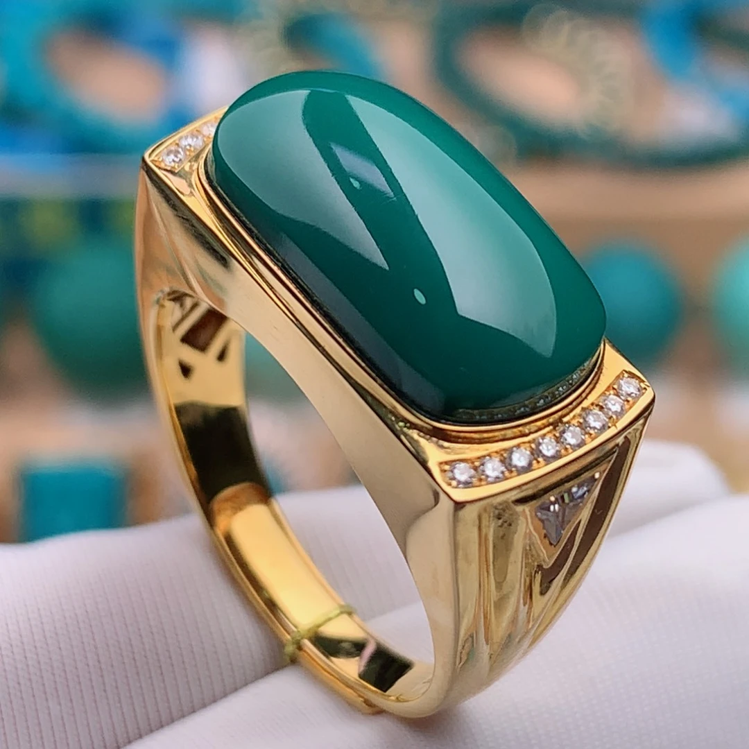 18K金镶嵌绿松石珠宝奇石