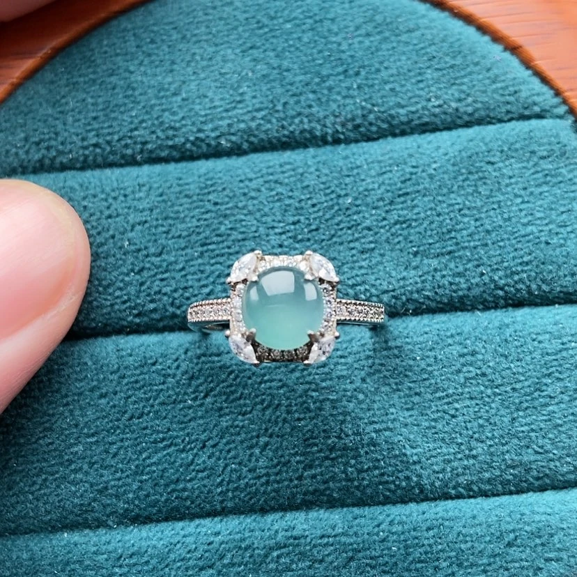 【闪购商品】翡翠戒指银S925镶嵌情*兮兮