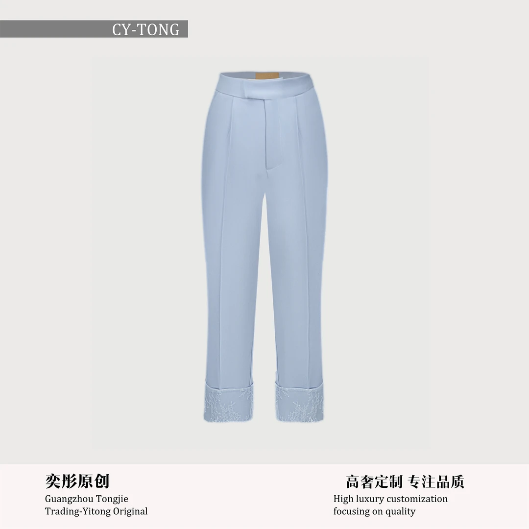 【彤姐原创】春季修身优雅气质显瘦时尚设计师款小脚裤子W25D332