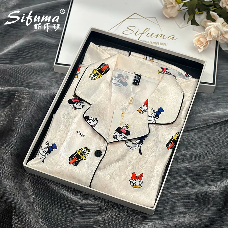 Sifuma/斯服玛《米奇乐园》夏季网红睡裙女款2025新款短袖冰丝睡衣