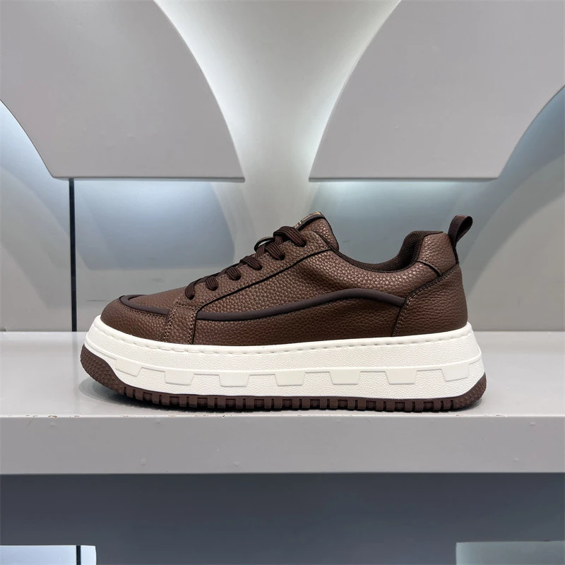 okkdey男鞋牛皮真皮秋季轻便简约男鞋休闲鞋百搭防滑防臭运动鞋