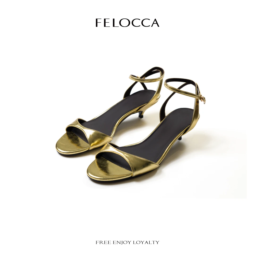 【FELOCCA】法式小猫跟一字带凉鞋时尚小细跟NYN-4811