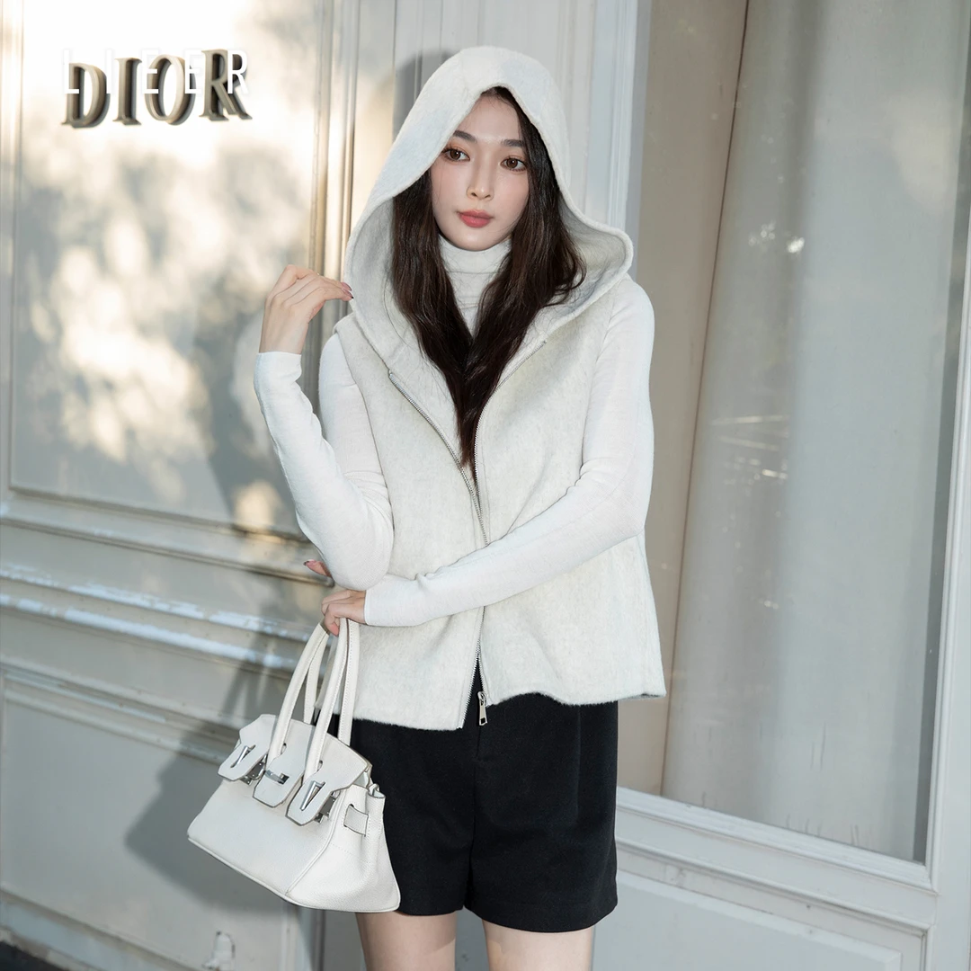 烈儿LIEER「羊毛小马甲」美利奴羊毛毛呢高质感百搭双面呢马甲588