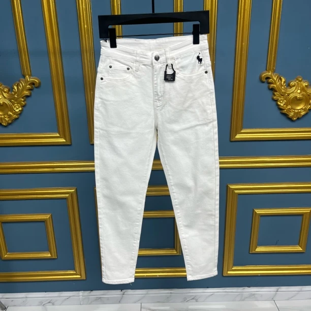 50038男士轻奢欧货白色牛仔裤