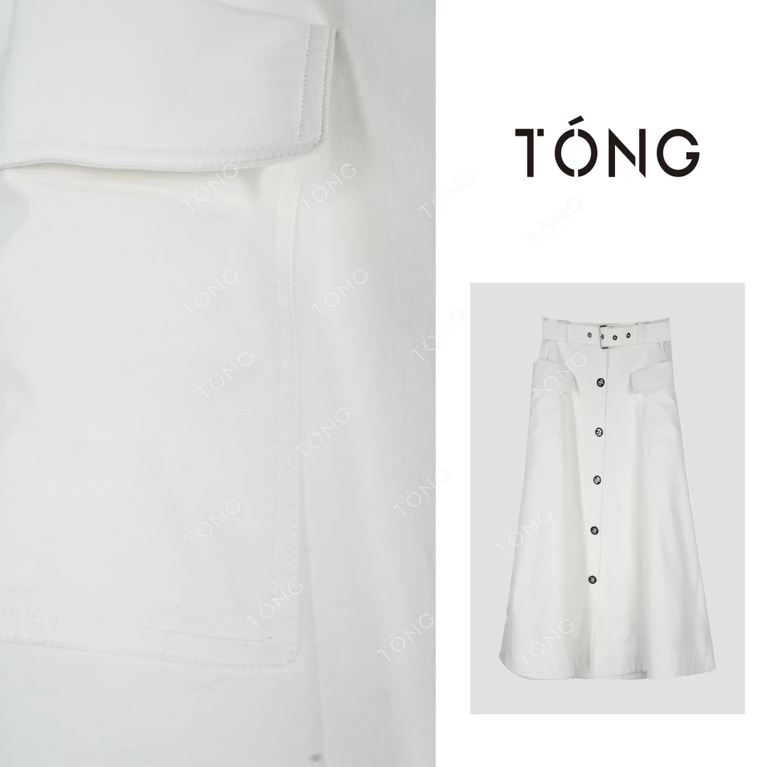 【雾隐于川】亚麻气质高腰设计休闲时尚百搭半身裙 YQ005