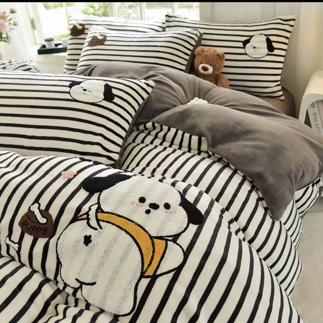 牛奶绒加厚四件套