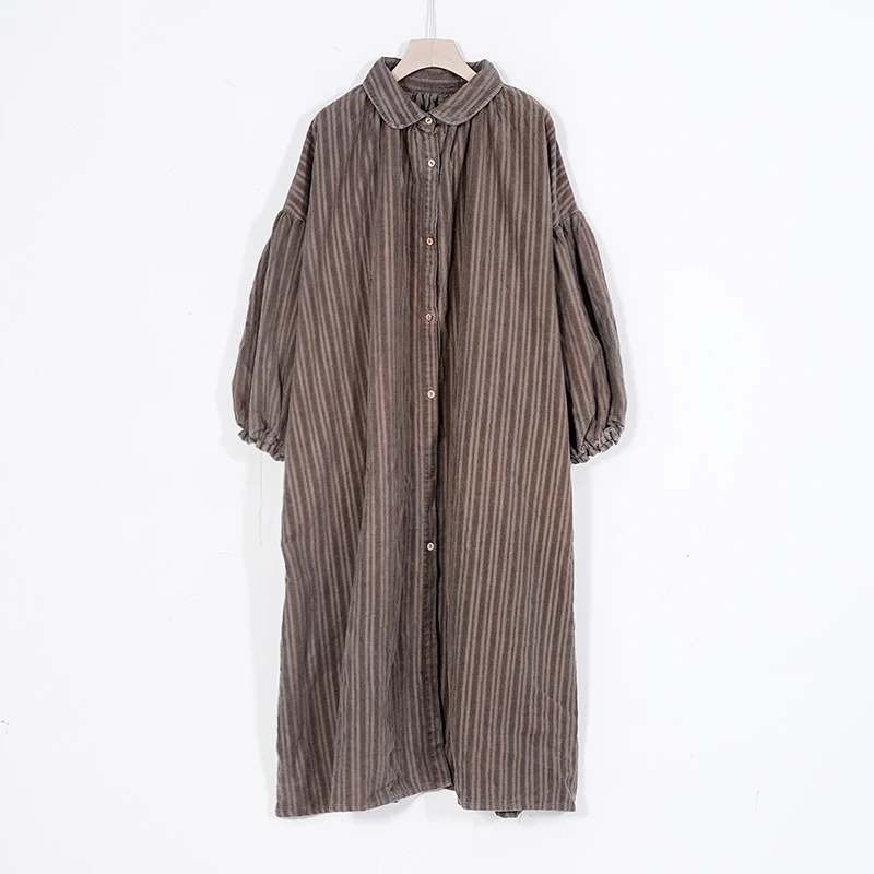 【次品】色织磨毛棉大袍8143