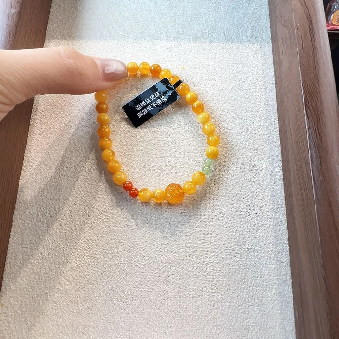 蜜蜡未镶嵌手链蜜蜡6.2mm