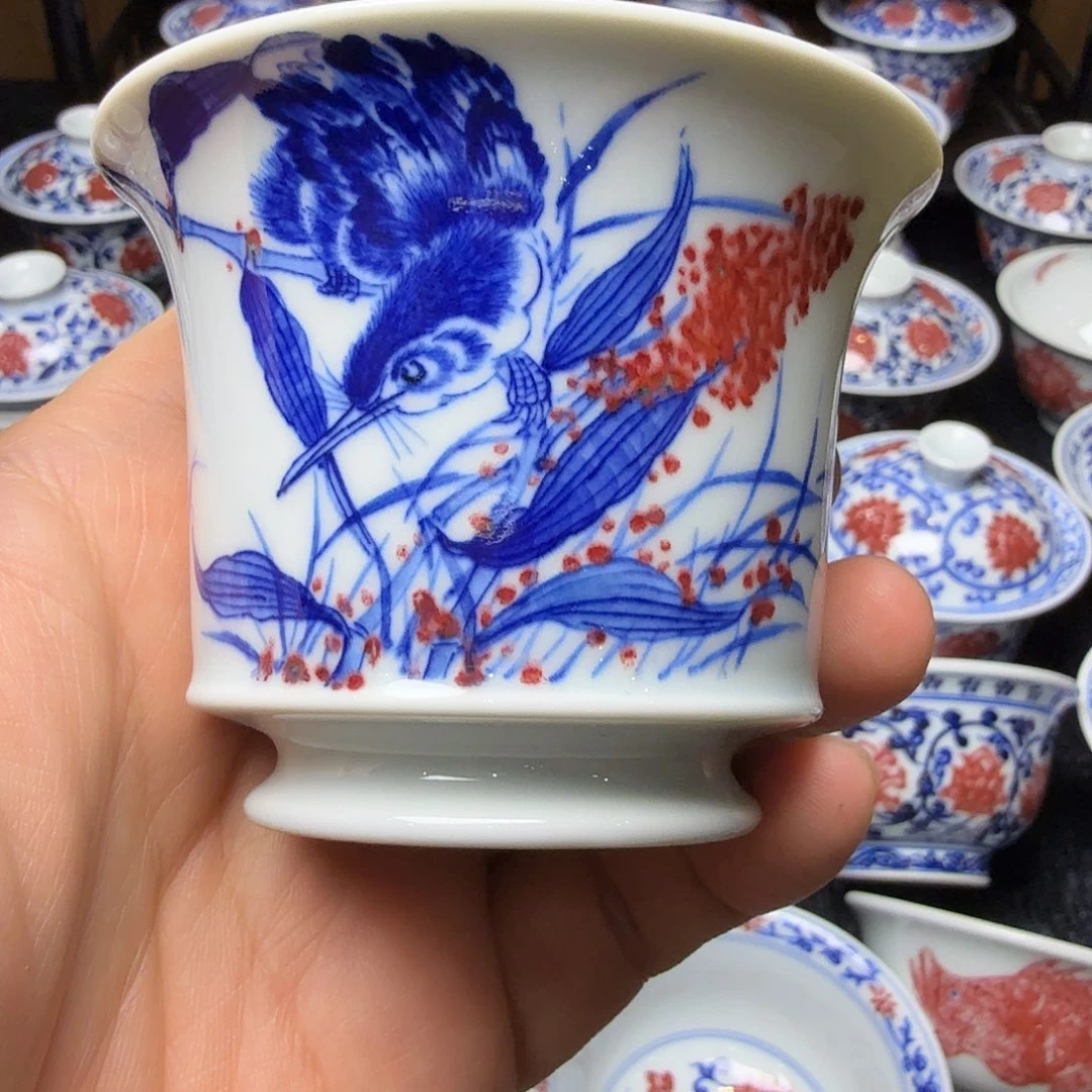 青花釉里红丹翠茶器