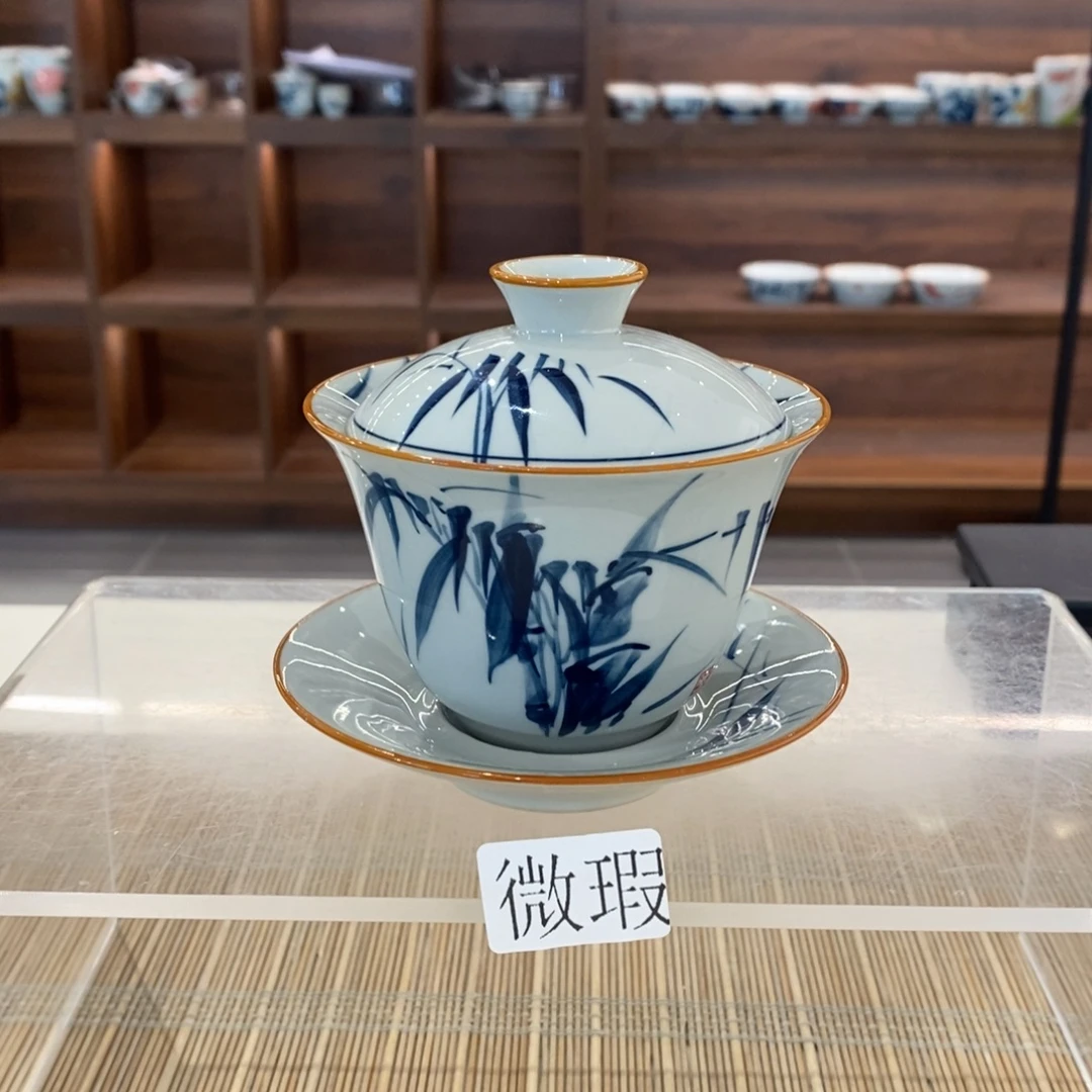 釉下彩老陶泥手工绘制