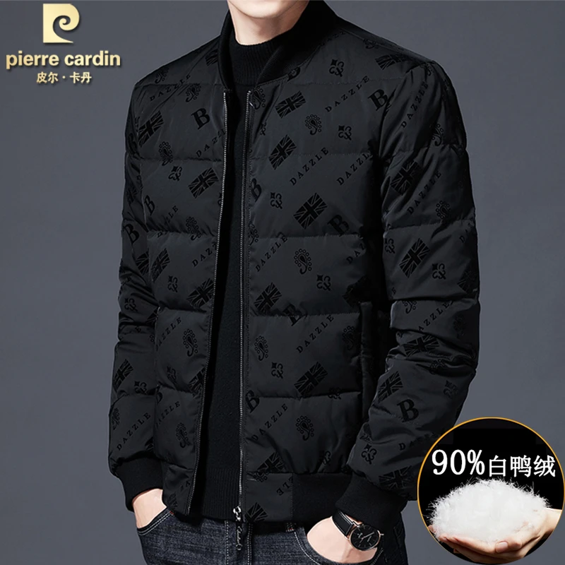 皮尔卡丹高端品牌羽绒服男士秋冬保暖外套新款时尚棒球服潮流夹克