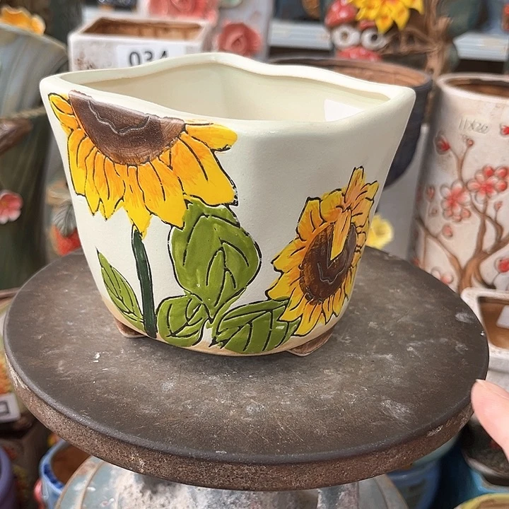 紫砂花盆粗陶材质多肉花盆