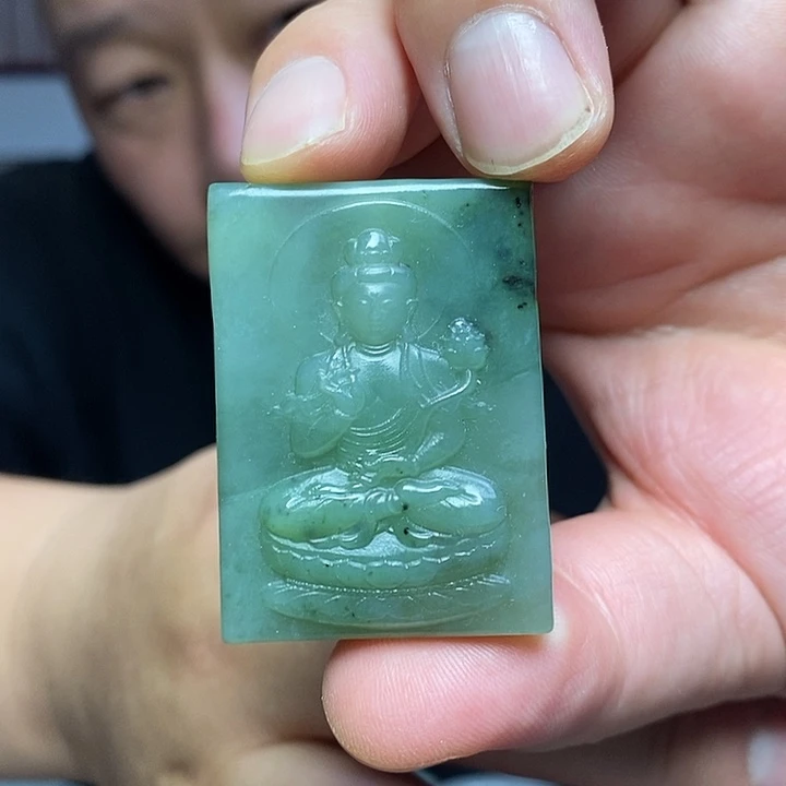 和田玉（碧玉）未镶嵌颈饰观音菩萨