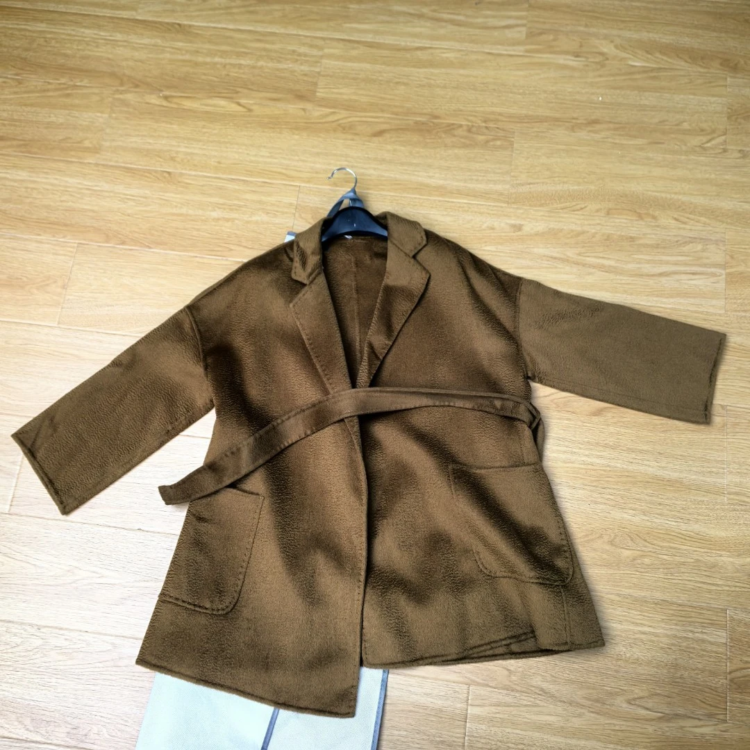 【南油玲姐】深棕色短款双面大衣WT6852