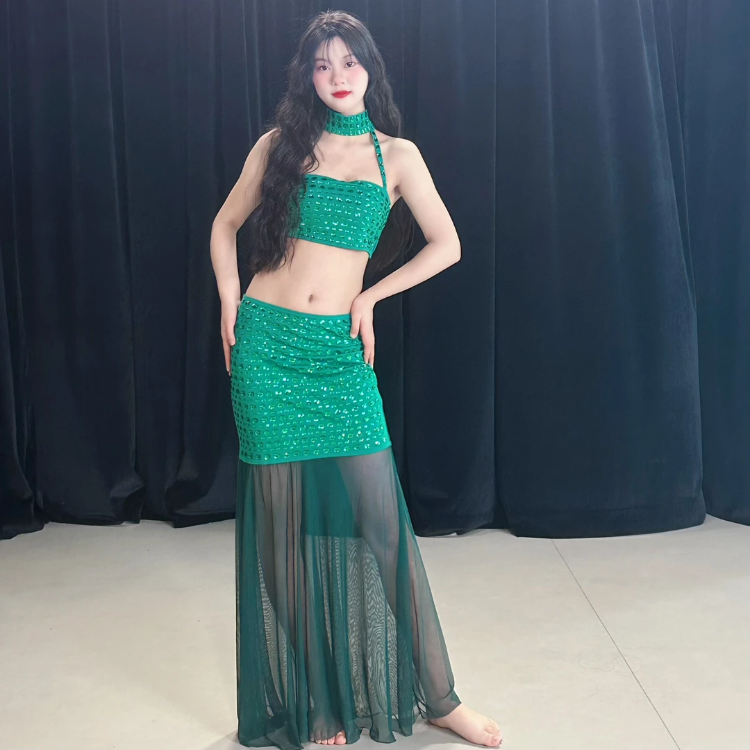悦梦风璐肚皮舞演出服显瘦身材性感气质长裙