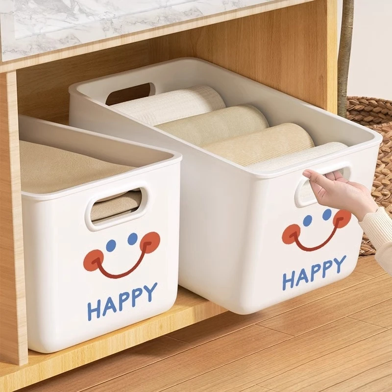 收纳箱家用整理盒零食玩具储物筐长方形杂物书本置物盒子塑料箱子