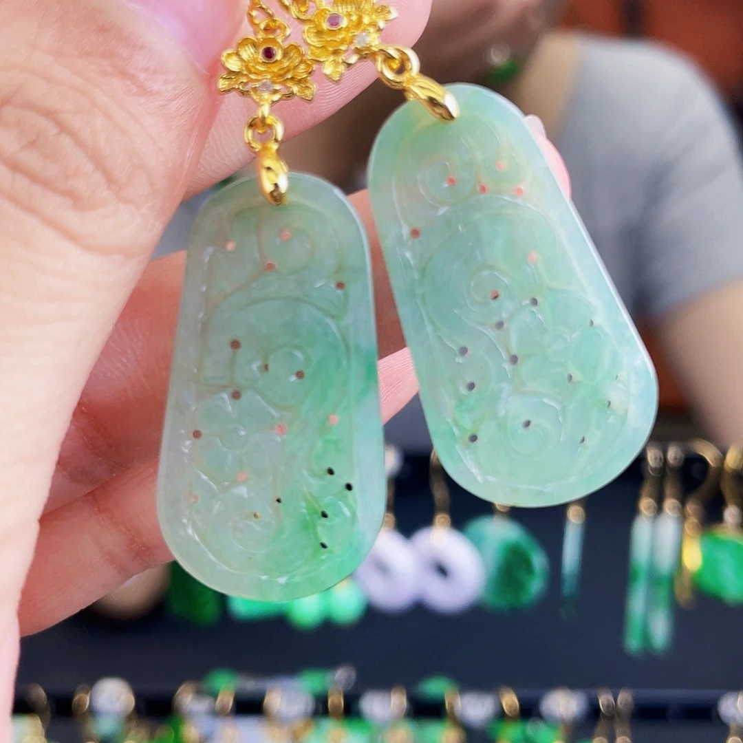 翡翠未镶嵌耳饰饰品