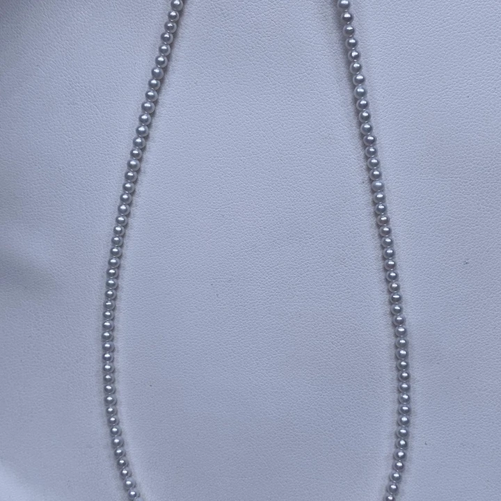 淡水珍珠银S925镶嵌项链2-3m m