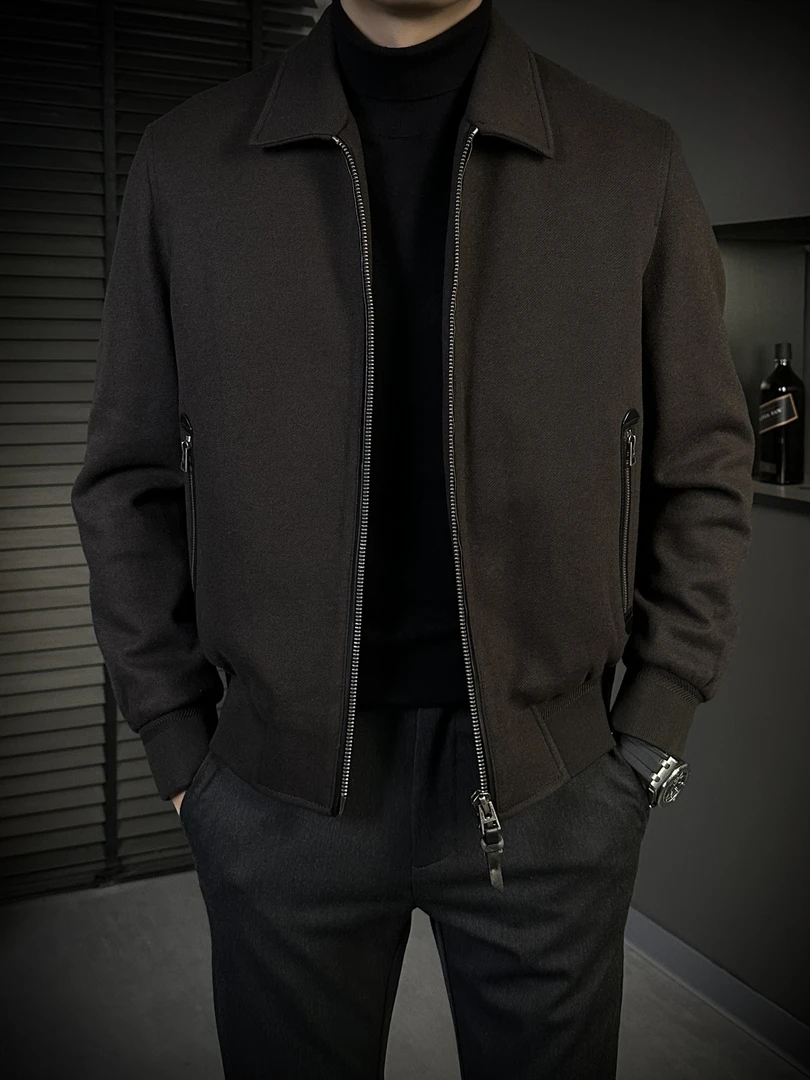 KING&GUCH秋冬季【羊毛✚90鹅绒✚绵羊皮】新款男士翻领羽绒服YF9968