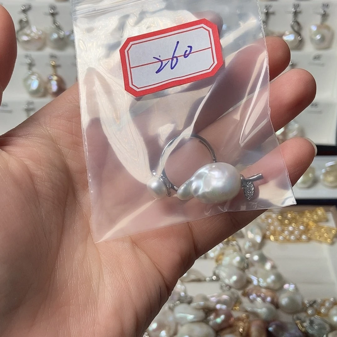 淡水珍珠吊坠银S925镶嵌