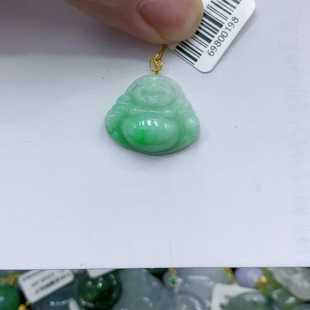 颈饰18K金镶嵌翡翠翡翠