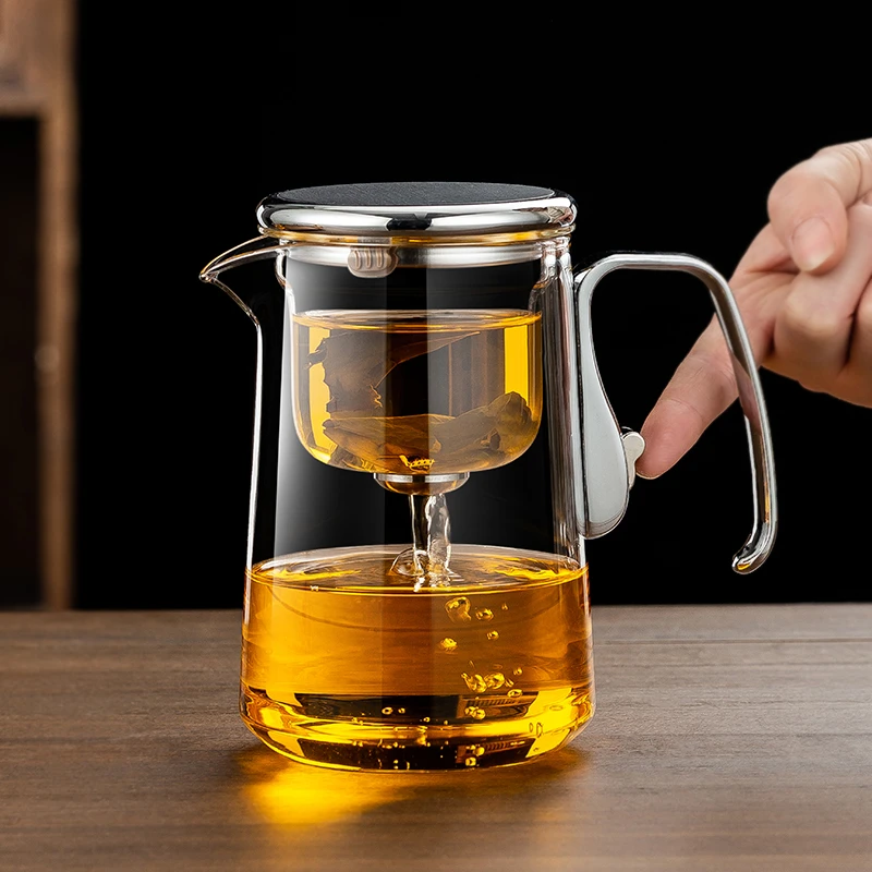新款磁吸飘逸杯泡茶壶茶水分离杯全玻璃内胆高档家用茶壶泡茶专用