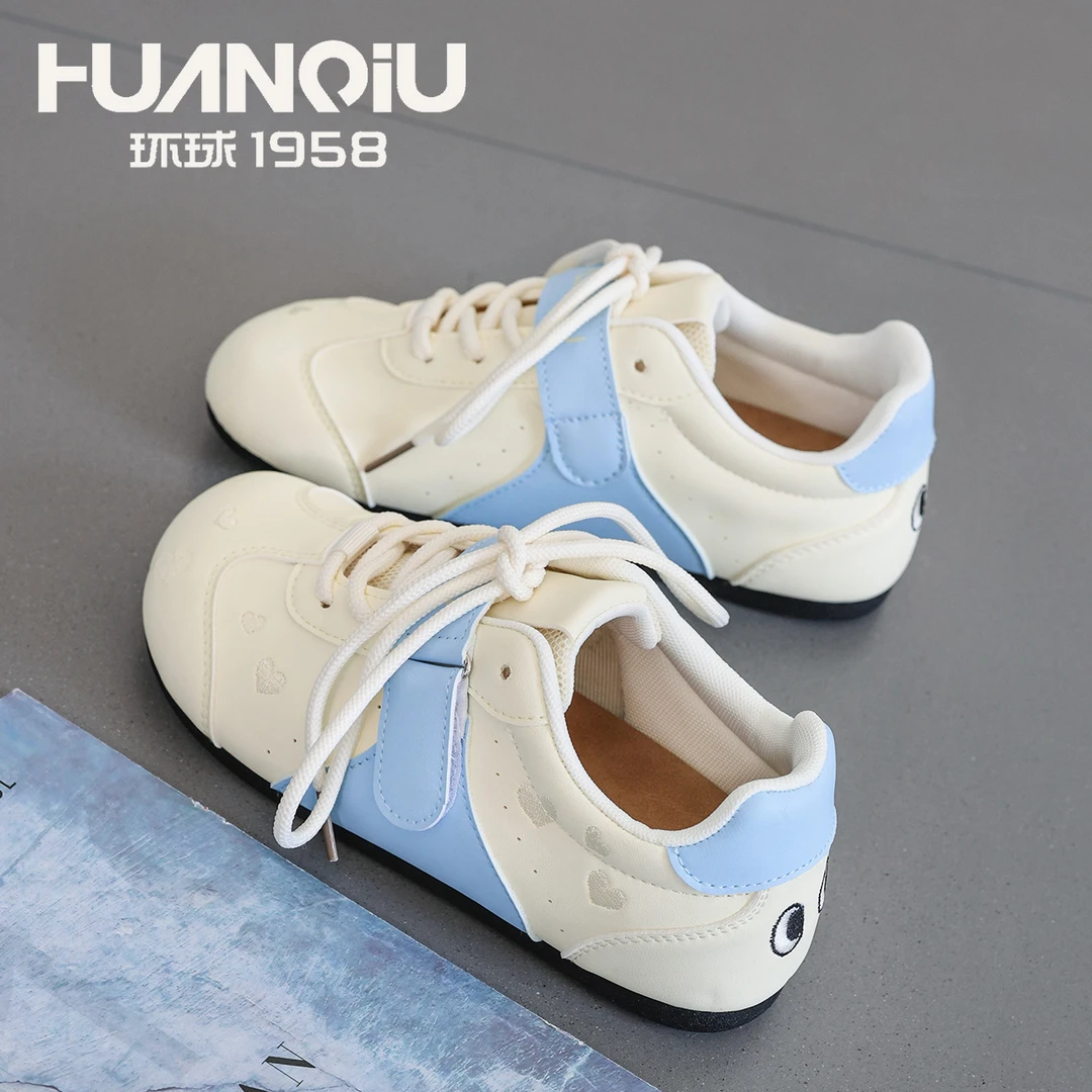 HUANQIU/环球德训鞋复古百搭时尚透气休闲运动鞋透气夏季新款女鞋