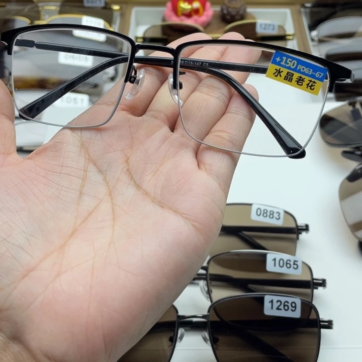 白水晶老花镜 400度